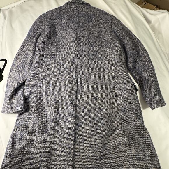 Faconnable Mens Overcoat 40R/50 Italy Blue Pattern 100% Wool Made in Italy $1699 - Picture 5 of 10